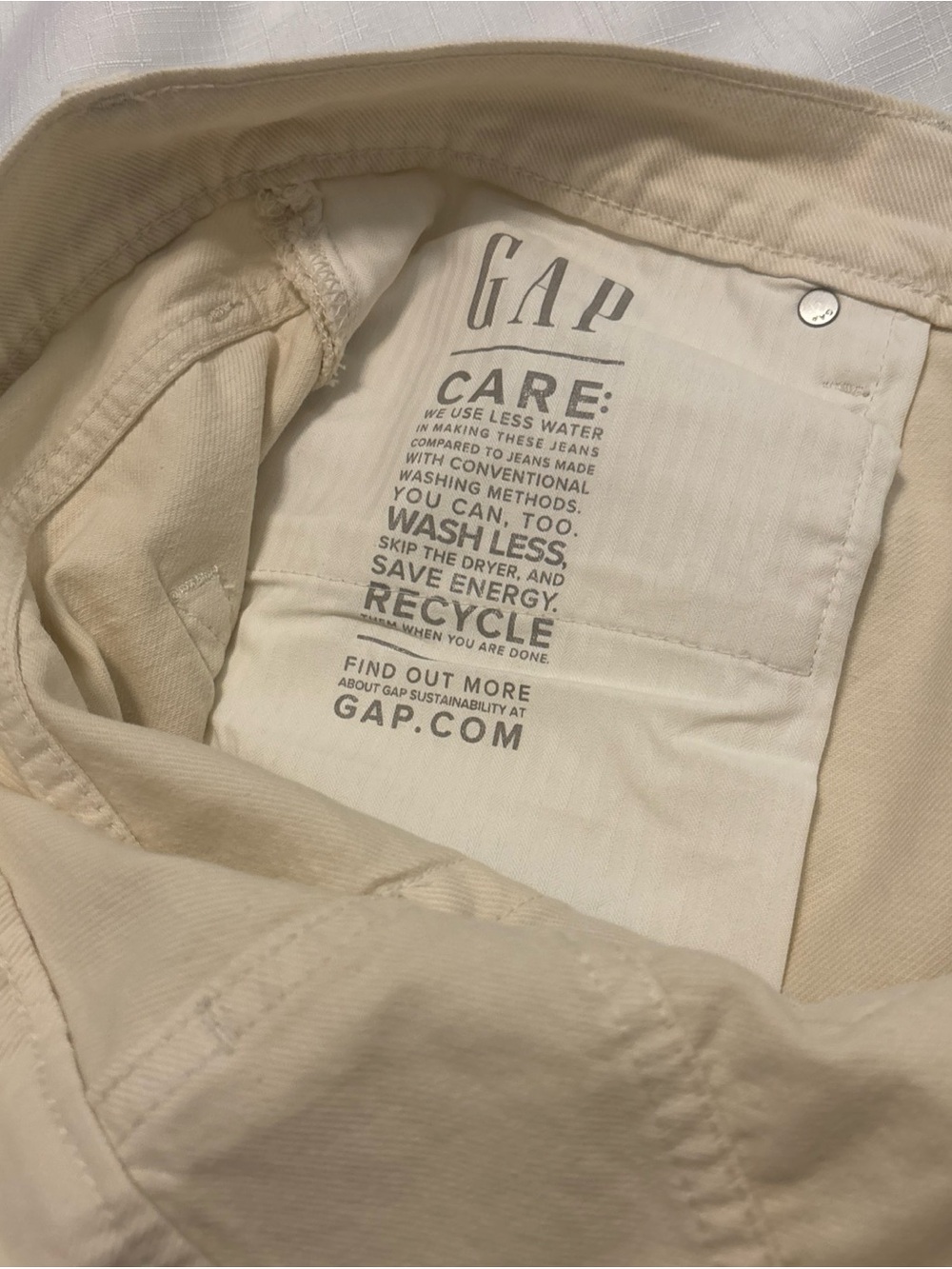 Gap Birch Ivory Low Rise Stride Jeans SZ 18/34 Denim Wide Leg Baggy Slouchy NWT - Picture 11 of 12